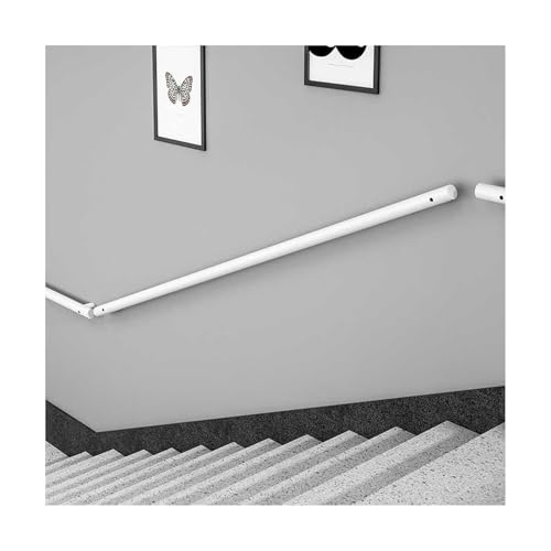HBOOMOEM Treppe Wandhandlauf Wand Treppe，Schwarzes TreppengeläNder Aus Schmiedeeisen，Wird Mit Einem Installationskit Geliefert, Geeignet FüR BüRos, Garagen Und Balkone.(White,80CM/31.5in) von HBOOMOEM