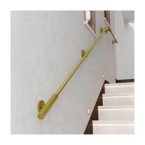 HBOOMOEM TreppengeläNder GeläNder FüR Treppe，Schwarzes TreppengeläNder Aus Schmiedeeisen，Geeignet FüR Flure, DachböDen, Villen, Garagen, Balkone, Terrassen.(Gold,200CM/78.7in) von HBOOMOEM