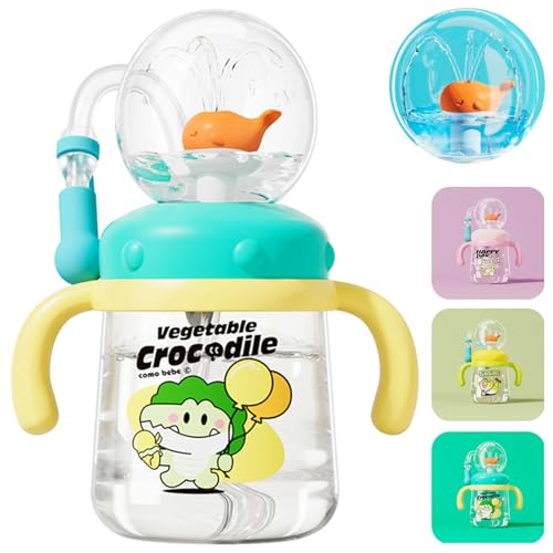 HBSAPKKA Trinkbecher mit Walspritzer, beschwerte Schnabeltassen, auslaufsicher, Wal-Spray, Schnabeltasse mit Strohhalm und weicher Silikonspitze, 300 ml HBSAPKKA Trinkbecher mit Walspritzer, beschwerte Schnabeltassen, auslaufsicher, Wal-Spray, Schnabeltasse mit Strohhalm und weicher Silikonspitze, 300 ml von HBSAPKKA