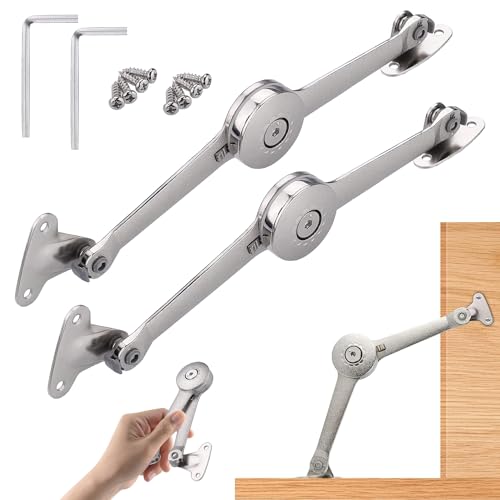 Deckelstütze Scharnier, 2 Stück Softclose Deckelstützscharniere mit Schrauben und Inbusschlüssel, Klappenbeschlag Klappenstütze, Satin Nickel Klappscharnier, Schrank Scharniere, für Kleiderschrank Deckelstütze Scharnier, 2 Stück Softclose Deckelstützscharniere mit Schrauben und Inbusschlüssel, Klappenbeschlag Klappenstütze, Satin Nickel Klappscharnier, Schrank Scharniere, für Kleiderschrank von HBSFBH