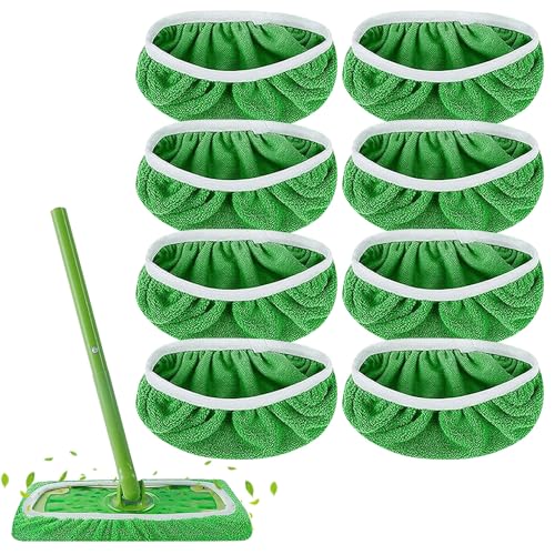 Tücher Wiederverwendbare für Swiffer Sweeper Mop, 8PCS Swiffer Feuchte Bodentücher, Waschbare Mopptuch, Nass und Trockengebrauch Bodentücher, Mop Pads Koralle Samt, Bodentücher für Alle Bodenarten Tücher Wiederverwendbare für Swiffer Sweeper Mop, 8PCS Swiffer Feuchte Bodentücher, Waschbare Mopptuch, Nass und Trockengebrauch Bodentücher, Mop Pads Koralle Samt, Bodentücher für Alle Bodenarten von HBSFBH