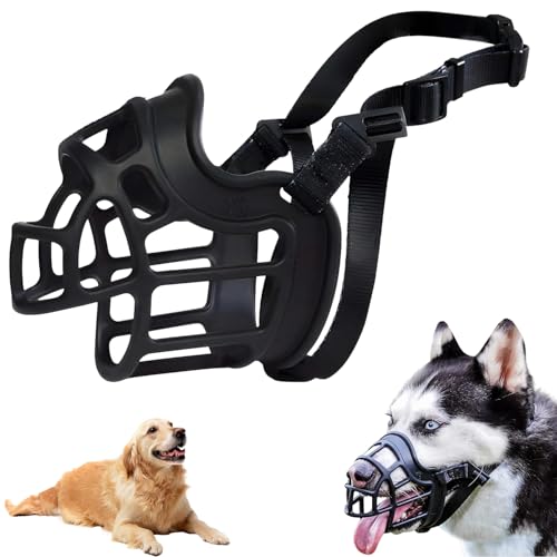 Korbmaulkorb für Hunde, Silikon-Korb Hund Maulkörbe, Weicher Maulkorb für Hunde Strapazierfähiges Gummi, können hecheln, fressen und Trinken, Ideal für mittlere und große (XL) von HBSFBH