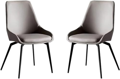 HBSSP 2er-Set Küchen Esszimmerstühle Mikrofaserleder Lounge-/Thekenstühle Wohnzimmer Stabile Metallbeine Karbonstahl for Büro, Lounge, Esszimmer, Küche, Schlafzimmer(Grey) von HBSSP