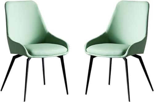 HBSSP 2er-Set Küchen Esszimmerstühle Mikrofaserleder Lounge-/Thekenstühle Wohnzimmer Stabile Metallbeine Karbonstahl for Büro, Lounge, Esszimmer, Küche, Schlafzimmer(Light Green) von HBSSP