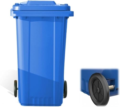 HBSSP 50L 100L 120L 240L Abfallbehälter Im Freien Abfallbehälter Für Haushaltsgebrauch Mit Deckel Rädern, Für Garagen Terrassen Hinterhof(Blue,100) von HBSSP