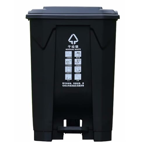 HBSSP 50L 80L 100 Abfallbehälter Mit Deckel für den Hausgebrauch, Gewerbliche Nutzung Küche, Veranda, Hinterhof, Terrasse(,50L) von HBSSP