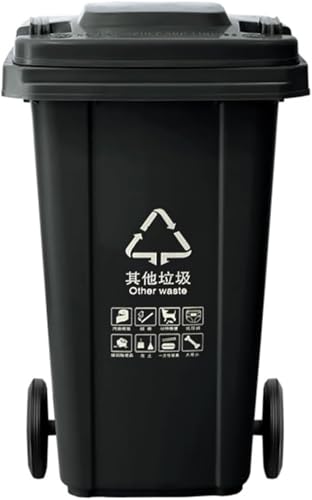 HBSSP 80L/100L/120L/240L Große Abfalleimer Mit Rädern Deckel Kommerziellen Große Abfalleimer Outdoor für Patios, Küchen Und Outdoor Entertainment(,80L) von HBSSP