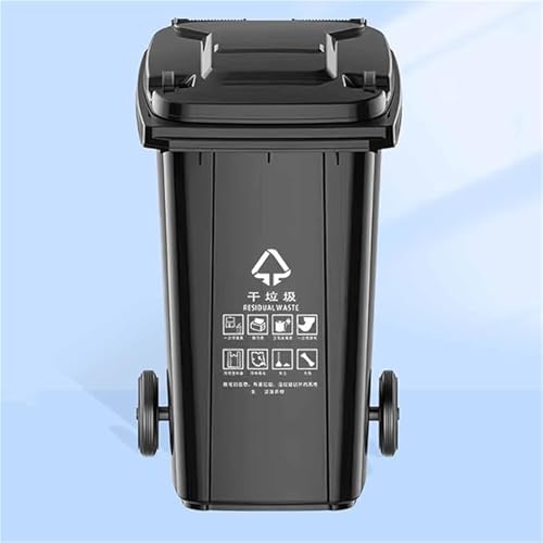 HBSSP Außenmülleimer Mit Rädern Deckel 80L 100L 120L 240L Schwerer Großer Abfallbehälter Für Patios, Küchen Outdoor Entertainment(,80L) von HBSSP