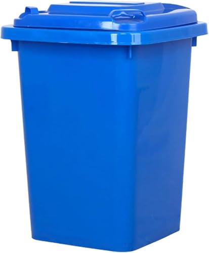 HBSSP Außenmülleimer mit Deckel Kunststoff Kommerziellen Mülleimer mit großer Kapazität, langer zylindrischer Mülleimer Für Außenkortierung, 4 Farben Mülleimer Außen(Blue,50L) von HBSSP
