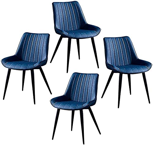 HBSSP Bürostühle 4er Set Kunstleder Schmiedeeisen Hocker Beine Esszimmerstuhl Wohnzimmer Schlafzimmer Balkonstuhl(E) von HBSSP