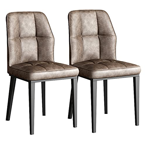 HBSSP Esszimmer-Küchenstühle 2er-Set Wohnzimmer-Stühle Moderne Gepolsterte Esszimmerstühle mit Weichem PU-Leder-Kissensitz Und Beinen Aus Kohlenstoffstahl(A) von HBSSP