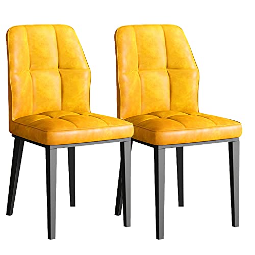 HBSSP Esszimmer-Küchenstühle 2er-Set Wohnzimmer-Stühle Moderne Gepolsterte Esszimmerstühle mit Weichem PU-Leder-Kissensitz Und Beinen Aus Kohlenstoffstahl(D) von HBSSP