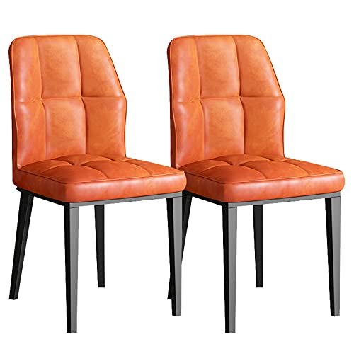 HBSSP Esszimmer-Küchenstühle 2er-Set Wohnzimmer-Stühle Moderne Gepolsterte Esszimmerstühle mit Weichem PU-Leder-Kissensitz Und Beinen Aus Kohlenstoffstahl(E) von HBSSP