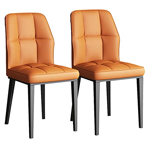 HBSSP Esszimmer-Küchenstühle 2er-Set Wohnzimmer-Stühle Moderne Gepolsterte Esszimmerstühle mit Weichem PU-Leder-Kissensitz Und Beinen Aus Kohlenstoffstahl(F) von HBSSP
