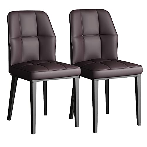HBSSP Esszimmer-Küchenstühle 2er-Set Wohnzimmer-Stühle Moderne Gepolsterte Esszimmerstühle mit Weichem PU-Leder-Kissensitz Und Beinen Aus Kohlenstoffstahl(G) von HBSSP