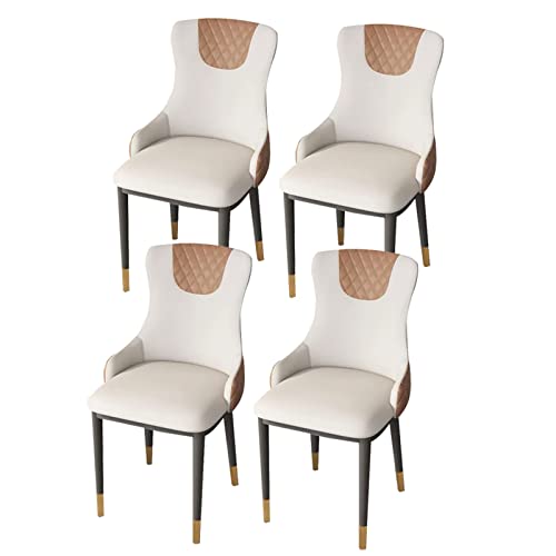 HBSSP Esszimmer-Küchenstühle 4er-Set Moderne Wohnzimmer-Beistellstühle Mit Weichem Pu-Lederbezug, Kissensitz Und Metallbeinen(Coffee) von HBSSP