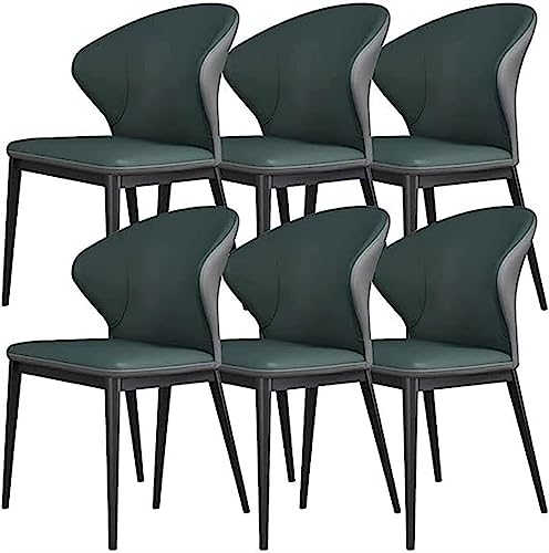 HBSSP Esszimmer Küchenzimmerstühle 6er-Set Mikrofaser Leder Komfort Akzentstühle Schlafzimmer Ehezimmer Balkon Sofa Stuhl(Dark Green+Dark Grey) von HBSSP