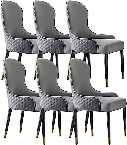 HBSSP Esszimmer Und Küchenzimmerstühle 6er-Set Wohnzimmer Lounge Thekenstühle Aus Mikrofaserleder Weich Gepolsterter Sitz Beine Aus Buchenholz(Light Grey+Dark Grey) von HBSSP