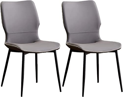 HBSSP Esszimmerstühle 2er-Set Esszimmerstühle Küche Mit Metallbeinen Beistellstuhl Aus Kunstleder(Grey) von HBSSP