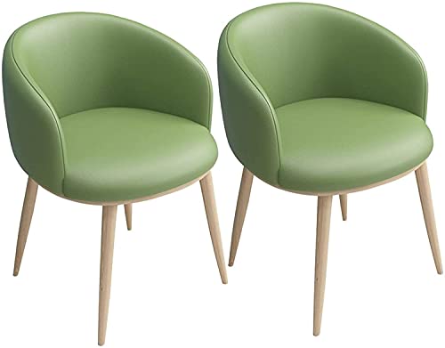 HBSSP Esszimmerstühle 2er-Set Küche Wohnzimmer Theke Ecke Freizeitstühle mit Metallbeinen PU Ledersitz Und Rückenlehnen(Green) von HBSSP