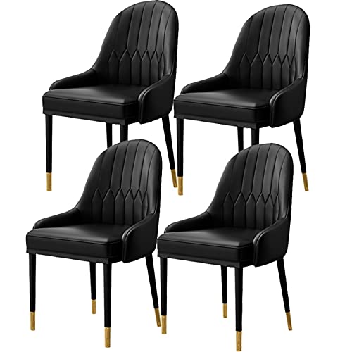 HBSSP Esszimmerstühle 4er-Set,Moderne Küchen-Wohnzimmer-Stühle,PU-Leder Hohe Rückenlehne Weicher Sitz-Beistellstuhl Mit Metallbeinen,Wasserdicht(A1) von HBSSP