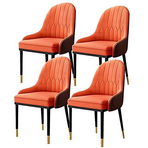 HBSSP Esszimmerstühle 4er-Set,Moderne Küchen-Wohnzimmer-Stühle,PU-Leder Hohe Rückenlehne Weicher Sitz-Beistellstuhl Mit Metallbeinen,Wasserdicht(A3) von HBSSP