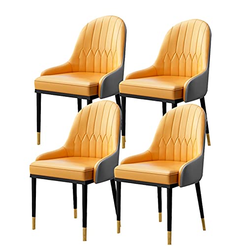 HBSSP Esszimmerstühle 4er-Set,Moderne Küchen-Wohnzimmer-Stühle,PU-Leder Hohe Rückenlehne Weicher Sitz-Beistellstuhl Mit Metallbeinen,Wasserdicht(A6) von HBSSP