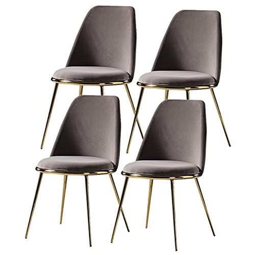 HBSSP Esszimmerstühle 4er Set Küche Wohnzimmer Stühle Mit Metallbeinen Samt Sitz Und Rückenlehnen Für Büro Lounge Esszimmer Küche Schlafzimmer(Grey) von HBSSP