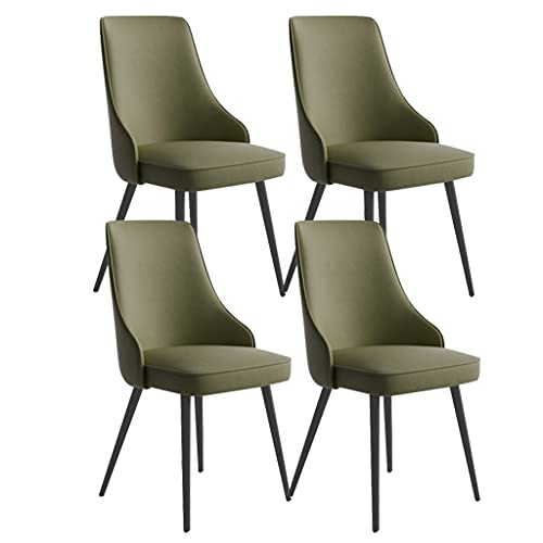HBSSP Esszimmerstühle 4er-Set Wohnzimmerstühle Wasserdichter PU-Leder-Küchenstuhl Mit Metallbeinen Küchen-Wohnzimmer-Lounge-Thekenstühle(Dark Green,Black feet) von HBSSP