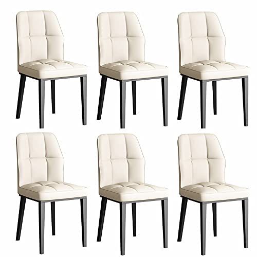 HBSSP Esszimmerstühle 6er-Set Esszimmer-Küchenstühle Wohnzimmer-Beistellstühle Mit Weichem PU-Leder-Kissensitz Und Kohlenstoffstahlbeinen(H) von HBSSP