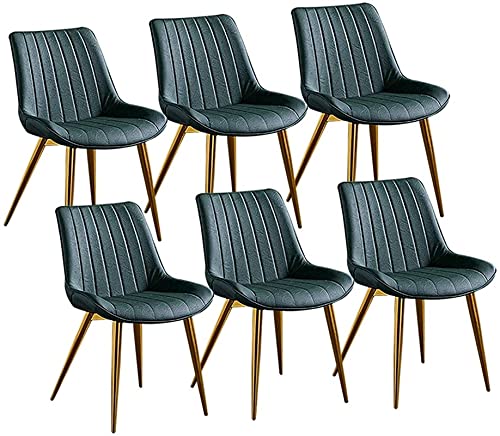 HBSSP Esszimmerstühle 6er-Set Moderner Gepolsterter Weicher Sitz Aus PU-Leder Mit Hoher Rückenlehne Robuste Metallbeine für Lounge Dining Living Cafe Empfangsstuhl(Green) von HBSSP