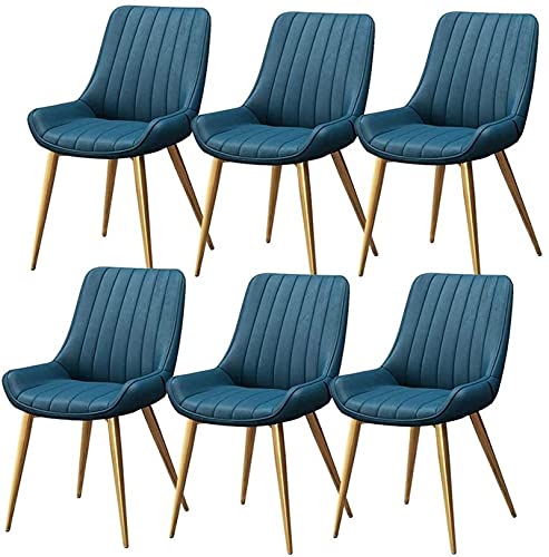 HBSSP Esszimmerstühle 6er-Set Moderner Gepolsterter Weicher Sitz Aus PU-Leder Mit Hoher Rückenlehne mit Metallstuhlbeinen Office Lounge Dining Kitchen Bedroom(D) von HBSSP