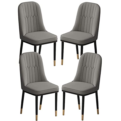 HBSSP Esszimmerstühle Im 4er-Set Gepolsterte Stühle Aus PU-Leder Und Metallbeine for Küche Esszimmer Schlafzimmer Wohnzimmer(Dark Gray) von HBSSP