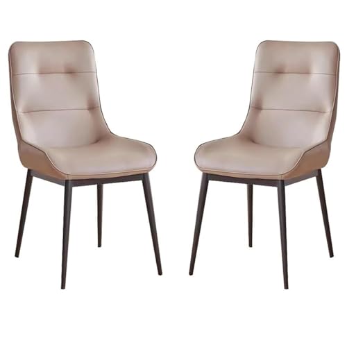 HBSSP Esszimmerstühle Kunstleder 2er-Set Küche Wohnzimmer Lounge Thekenstühle Stabile Metallbeine Haushalts-Schreibtischstuhl for Büro, Lounge, Esszimmer, Küche, Schlafzimmer(Cream) von HBSSP