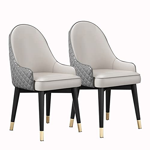 HBSSP Esszimmerstuhl 2er-Set Küchen-Wohnzimmer-Stühle Mikrofaser-Leder-Sessel Mit Massivholzbeinen Moderne Stühle Mit Hoher Rückenlehne, Gepolstert Und Weichen Sitzakzenten(A) von HBSSP