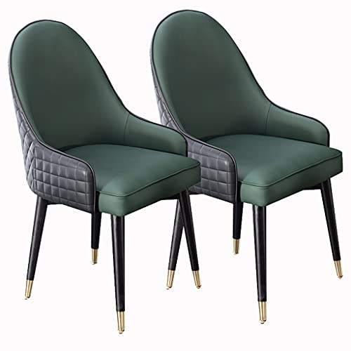 HBSSP Esszimmerstuhl 2er-Set Küchen-Wohnzimmer-Stühle Mikrofaser-Leder-Sessel Mit Massivholzbeinen Moderne Stühle Mit Hoher Rückenlehne, Gepolstert Und Weichen Sitzakzenten(F) von HBSSP