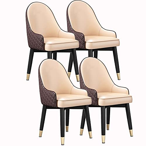 HBSSP Esszimmerstuhl 4er Set Küchen-Wohnzimmer-Stühle Moderne Hochlehner Gepolsterte Weiche Sitzakzent-Stühle LeatherMikrofaser-Leder-Sessel Mit Massivholzbeinen(B) von HBSSP