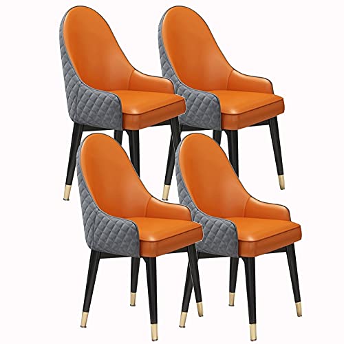 HBSSP Esszimmerstuhl 4er Set Küchen-Wohnzimmer-Stühle Moderne Hochlehner Gepolsterte Weiche Sitzakzent-Stühle LeatherMikrofaser-Leder-Sessel Mit Massivholzbeinen(C) von HBSSP