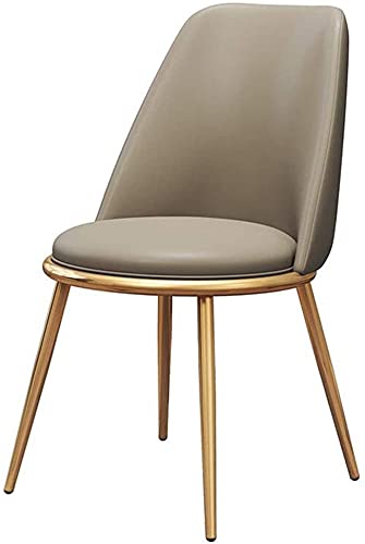HBSSP Esszimmerstuhl Gold Metallbeine Freizeit Sofa Stuhl PU Leder Sitzlehne Tisch Stuhl Büro Empfangsstuhl(Gray 2) von HBSSP