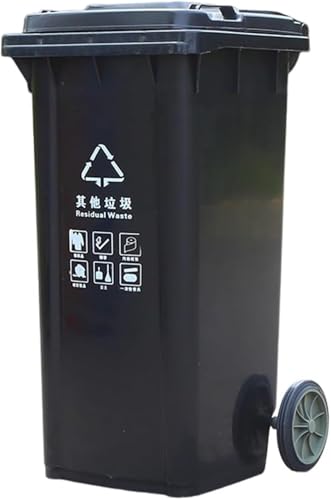 HBSSP Großer Mülleimer Draußen mit Rädern Deckel 100L 120L Großer Mülleimer Küche, Für Auf Der Veranda,Hinterhof,Auf Der Terrasse Und Auf Der Terrasse(,120L) von HBSSP