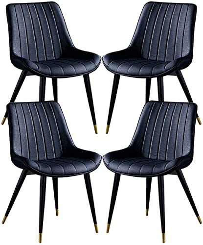 HBSSP Home Esszimmerstühle 4er-Set Beistellstuhl Aus Kunstleder Aus PU-Leder Wohnzimmer-Lounge-Stühle Mit Akzent(Negro) von HBSSP