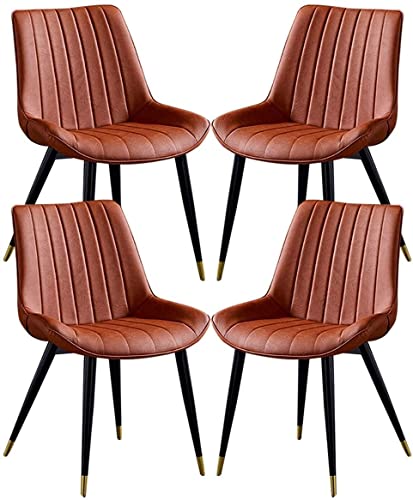HBSSP Home Esszimmerstühle 4er-Set Beistellstuhl Aus Kunstleder Aus PU-Leder Wohnzimmer-Lounge-Stühle Mit Akzent(Orange) von HBSSP