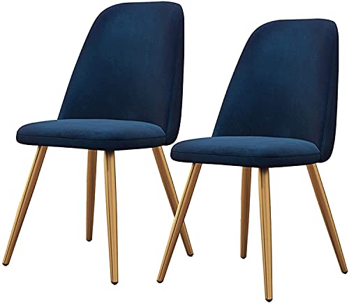 HBSSP Home Esszimmerstuhl 2er-Set Moderner Küchenstuhl Aus Stoff Mit Metallbeinen Wohnzimmer-Lounge-Thekenstühle(Blue) von HBSSP