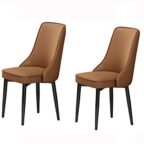 HBSSP Küche Esszimmerstühle 2er-Set, Wasserdichter PU-Leder-Loungesessel mit Füßen Aus Kohlenstoffstahl für Wohnzimmer Schlafzimmer Küche(A) von HBSSP