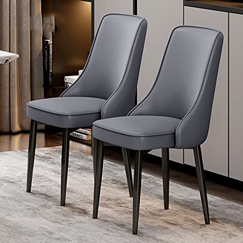 HBSSP Küche Esszimmerstühle 2er-Set, Wasserdichter PU-Leder-Loungesessel mit Füßen Aus Kohlenstoffstahl für Wohnzimmer Schlafzimmer Küche(B) von HBSSP