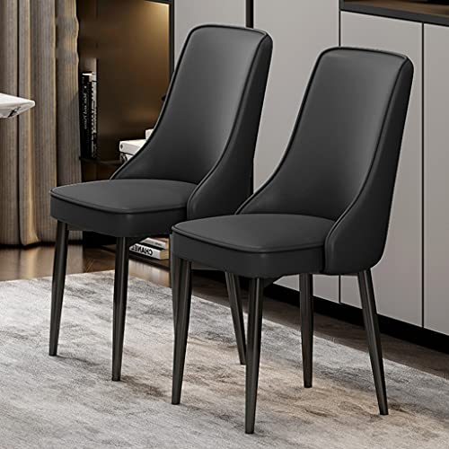 HBSSP Küche Esszimmerstühle 2er-Set, Wasserdichter PU-Leder-Loungesessel mit Füßen Aus Kohlenstoffstahl für Wohnzimmer Schlafzimmer Küche(E) von HBSSP
