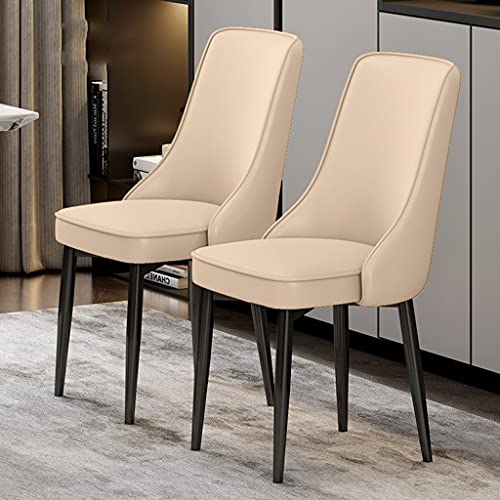 HBSSP Küche Esszimmerstühle 2er-Set, Wasserdichter PU-Leder-Loungesessel mit Füßen Aus Kohlenstoffstahl für Wohnzimmer Schlafzimmer Küche(F) von HBSSP