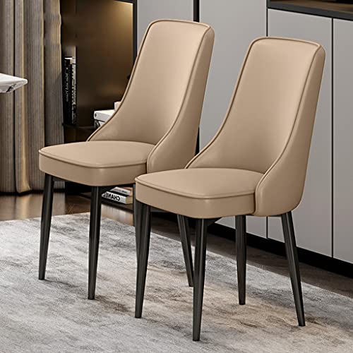 HBSSP Küche Esszimmerstühle 2er-Set, Wasserdichter PU-Leder-Loungesessel mit Füßen Aus Kohlenstoffstahl für Wohnzimmer Schlafzimmer Küche(G) von HBSSP