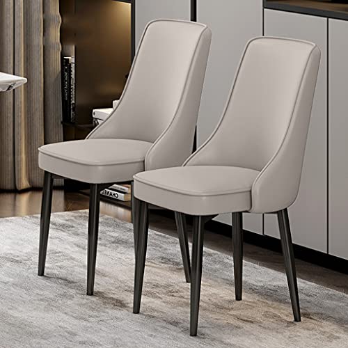 HBSSP Küche Esszimmerstühle 2er-Set, Wasserdichter PU-Leder-Loungesessel mit Füßen Aus Kohlenstoffstahl für Wohnzimmer Schlafzimmer Küche(J) von HBSSP