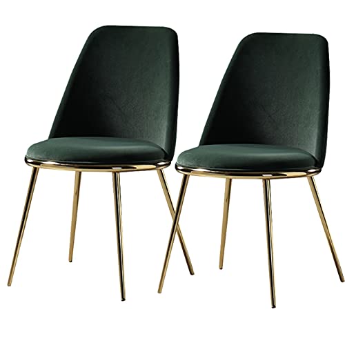 HBSSP Küche Esszimmerstühle 2er Set Wohnzimmerstühle mit Metallbeinen Samtsitz Und Rückenlehnen für Büro Lounge Esszimmer Küche Schlafzimmer(Green) von HBSSP